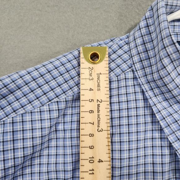 Polo Ralph Lauren Shirt Mens Large Blue White Black Check Yarmouth 100% Cotton - Picture 9 of 16